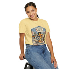 Front Graphic "Who Let the Dogs Out?" Baldwin Harbor Animal Hospital Cute Vet Clinic T Shirt