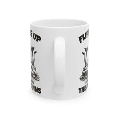 Funny Ceramic Mug - "Flipping the Penguins" - Perfect Gift for Bird Lovers