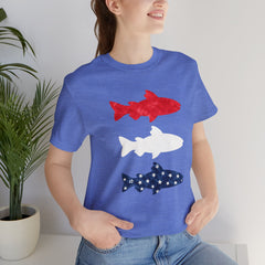 Patriotic Trout T-Shirt — Red White & Blue Fish Tee
