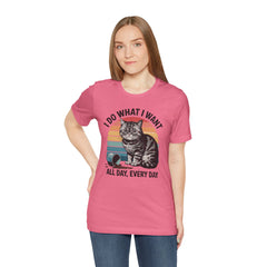 I Do What I Want Cat Quote - Graphic Unisex Jersey Short Sleeve Tee