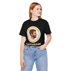 Bearded Graphic Tee - Funny Caucasians Satire Head Shot Unisex Jersey Short Sleeve Tee