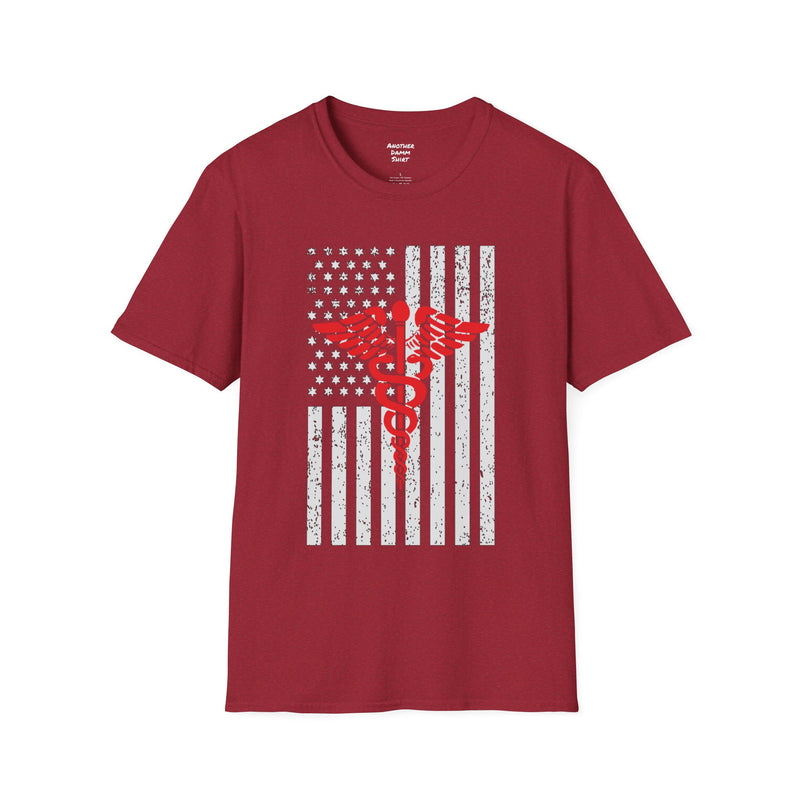 American Doctor - Unisex Softstyle T-Shirt | Doctor Awareness, Medical Wear, Gift For Him, Scrubs Lover, Hospital Staff Gift, Gift For Him