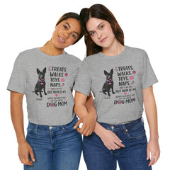 Personalized Your Dog and its name Mother's Day T-Shirt — 'Treats. Walks. Toys. Naps.