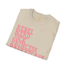 THE BREAKFAST CLUB - Rebel, Nerd, Jock, Princess,  Basketcase -  Unisex Softstyle T Shirt, You Forget About Me, Christmas Gift, For Her