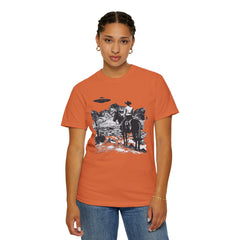 UFO Meets Cowboy Vintage Graphic T-Shirt — Retro Western Alien Tee