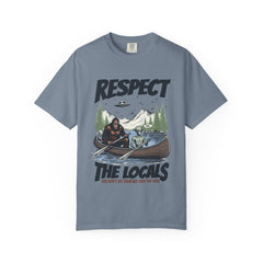 Bigfoot and Alien Outdoor Canoe Adventure - Respect The Locals T-Shirt
