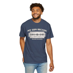 My SSN Became Razor Blades Graphic Vintage Submarine Veteran Tee