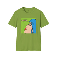 Pop Art Gal T-Shirt featuring Blue Hair and Red Lips Unisex Soft Style Shirt