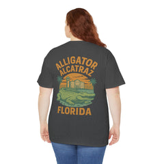 Alligator Alcatraz Unisex Heavy Cotton Tee, Florida Souvenir Shirt, Travel Gift, Vintage Style Tee, Nature Lover Apparel