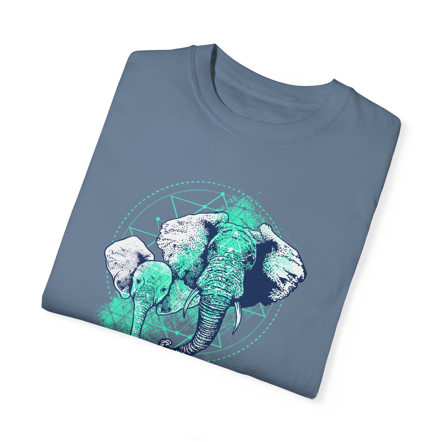 Elephant Portrait of Wrinkles - Unisex Garment-Dyed T-shirt