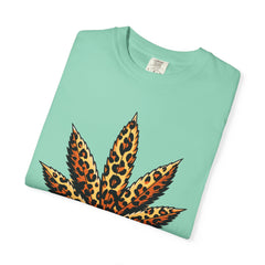 Vintage Leopard Cannabis Leaf T-shirt — Weed Lover Stoner Gift