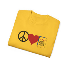 Peace Love Mahjong Unisex Ultra Cotton Tee / See our matching Coffee Mugs and Weekender Tote Bag