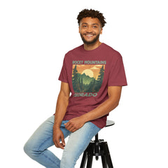 Rocky Mountains Colorado Graphic, Comfort Colors Soft Relaxed Fit Unisex Garment-Dyed T-shirt