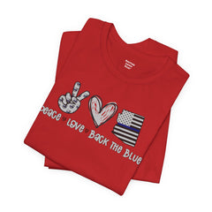 Peace Love Back The Blue in Arizona, Graphic Unisex Short Sleeve Tee