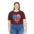 Red White and Blue Heart with Jets Graphic, Unisex Jersey Short Sleeve Tee