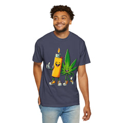 Vintage 'Lighter & Weed' Graphic T-Shirt — Relaxed Stoner/Cannabis Tee