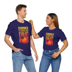 Summer Vibes Unisex Tee - "Summer, It Turns Me Upside Down" Graphic Shirt