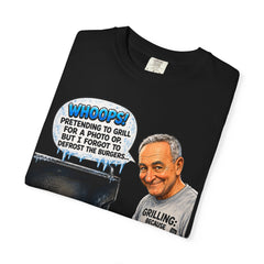 Grill Master Grandpa Funny BBQ T-Shirt — "Whoops! Pretending to Grill for a Photo" Graphic Tee