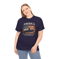 America 250th Submarine 125th Flag T-Shirt — Vintage USA Military Tee