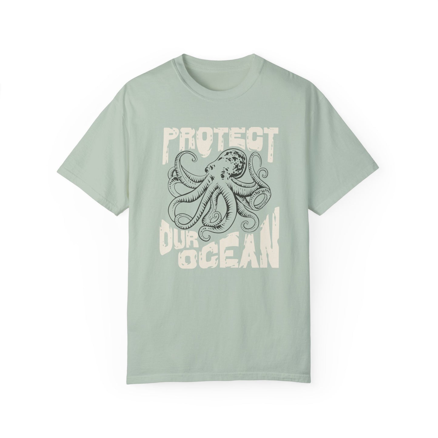 Octopus, Protect Our Ocean -  Graphic Unisex Garment-Dyed T-shirt