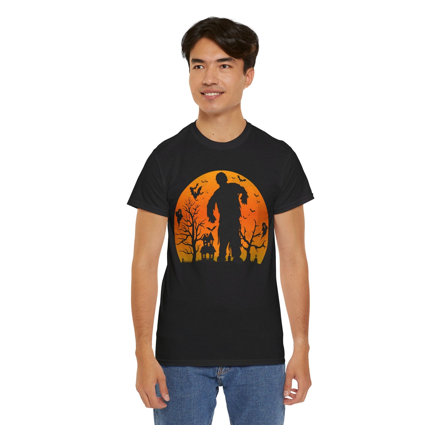 HAUNTED HOUSE ZOMBIE! Graphic Unisex Heavy Cotton Tee