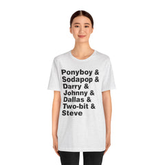 The Outsiders Shirt, Greasers Characters Shirt, Unisex Jersey Short Sleeve Tee