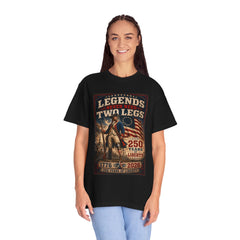 Amputee Patriotic 250th Anniversary T-Shirt — "Legends Never Need Two Legs" Vintage American Flag Tee