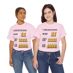 T-Shirt -  "A" School Math for Sailors Funny Beer Graphic Tee