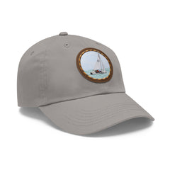 Hempstead Bay Sailing Club Leather Patch Dad Hat — Flying Scot Embroidered Round Patch