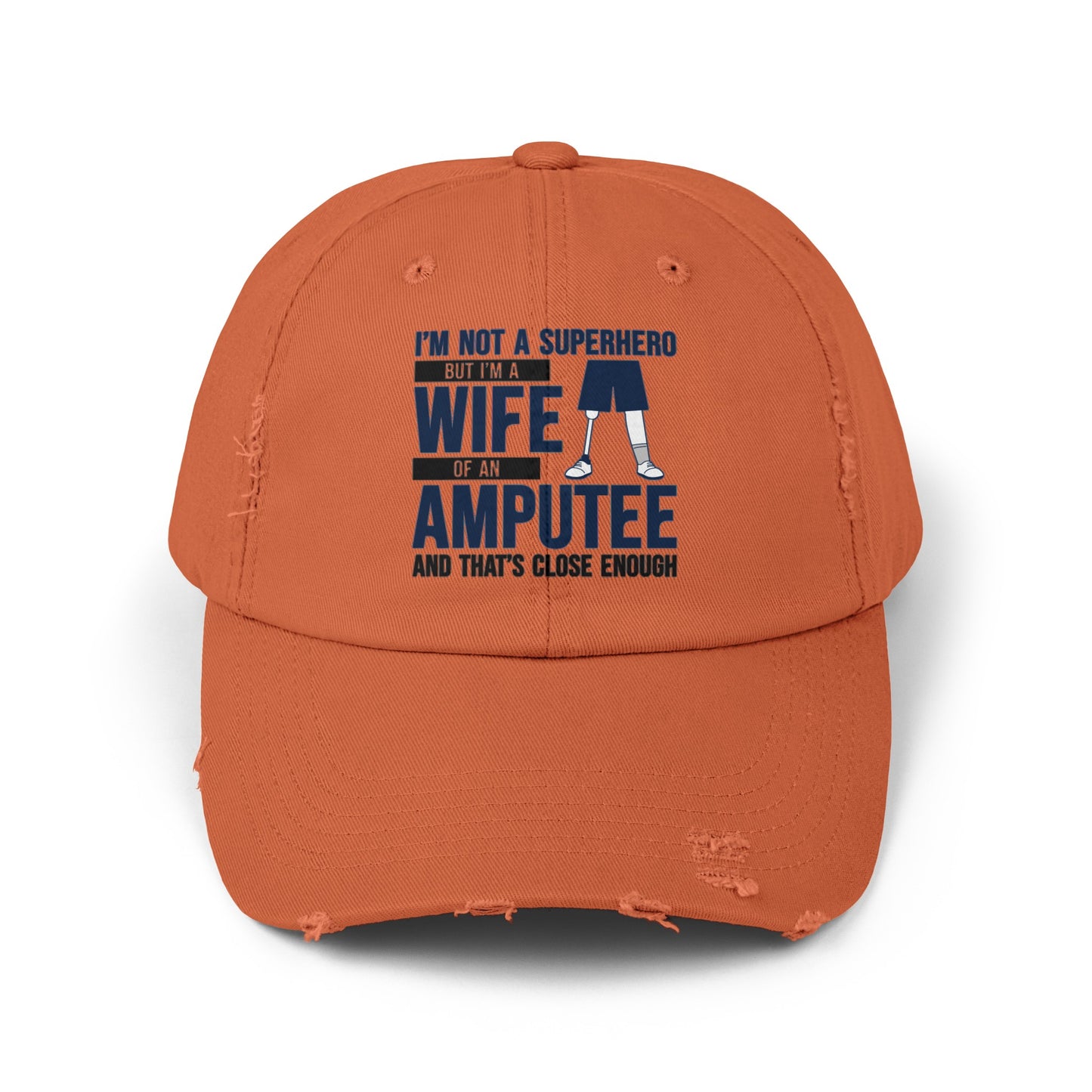 Amputee humor cap, Super Hero Wife Of An Amputee, distressed hat, funny amputee cap, amputee awareness gift, recovery encouragement gift