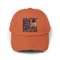 Amputee humor cap, Super Hero Wife Of An Amputee, distressed hat, funny amputee cap, amputee awareness gift, recovery encouragement gift