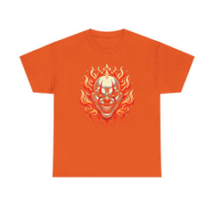 Flaming Fire Clown - Graphic Unisex Heavy Cotton Tee