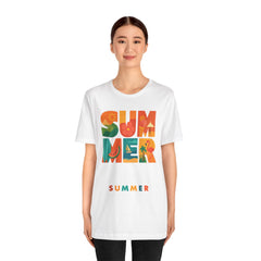 Summer Graphic Tee — Colorful Tropical "SUMMER" Typography T-Shirt