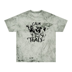 Calm Your Teats Cow Graphic Unisex Color Blast T-Shirt