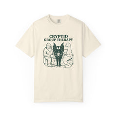 Cryptid Group Therapy Bigfoot, Mothman and Loch Nessie Unisex T-Shirt, Funny Graphic Tee, Gift for Cryptid Lovers, Quirky Casual Wear, Cool Humor Shirt