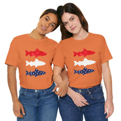 Patriotic Trout T-Shirt — Red White & Blue Fish Tee