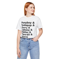 The Outsiders Shirt, Greasers Characters Shirt, Unisex Jersey Short Sleeve Tee
