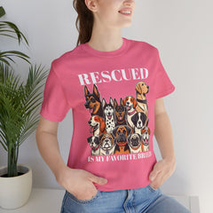 RESCUED IS MY Favorite Breed - Unisex Jersey Short Sleeve Tee