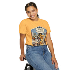 Pitbull Added "Who Let the Dogs Out?" Baldwin Harbor Animal Hospital Cute Vet Clinic T Shirt