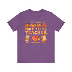 One Thankful Teacher T‑Shirt – Fall and Thanksgiving  Teacher Appreciation Tee
