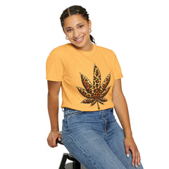 Vintage Leopard Cannabis Leaf T-shirt — Weed Lover Stoner Gift