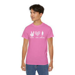 PEACE LOVE AMPUTEE - Unisex Ultra Cotton Tee | Amputee, Leg Amputee, Limb Awareness, Prosthetic, Motivational Tee,