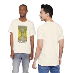 Do Not Question The Hallway T-Shirt — Retro Yellow Corridor Graphic Tee