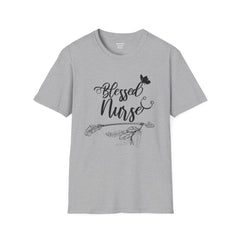 Blessed Nurse - Unisex Softstyle T-Shirt | Nurse Awareness, Medical Wear, Gift For Her, Scrubs Tee, Medical Staff Gift, Registered Nurse, RN