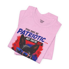 Personalized With Your Dogs Image and Name Patriotic Unisex Jersey Short Sleeve Tee