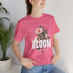Bloom Stronger Unisex Jersey Tee - Positive Vibes Floral Design