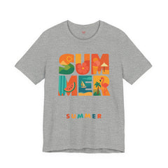 Summer Graphic Tee — Colorful Tropical "SUMMER" Typography T-Shirt