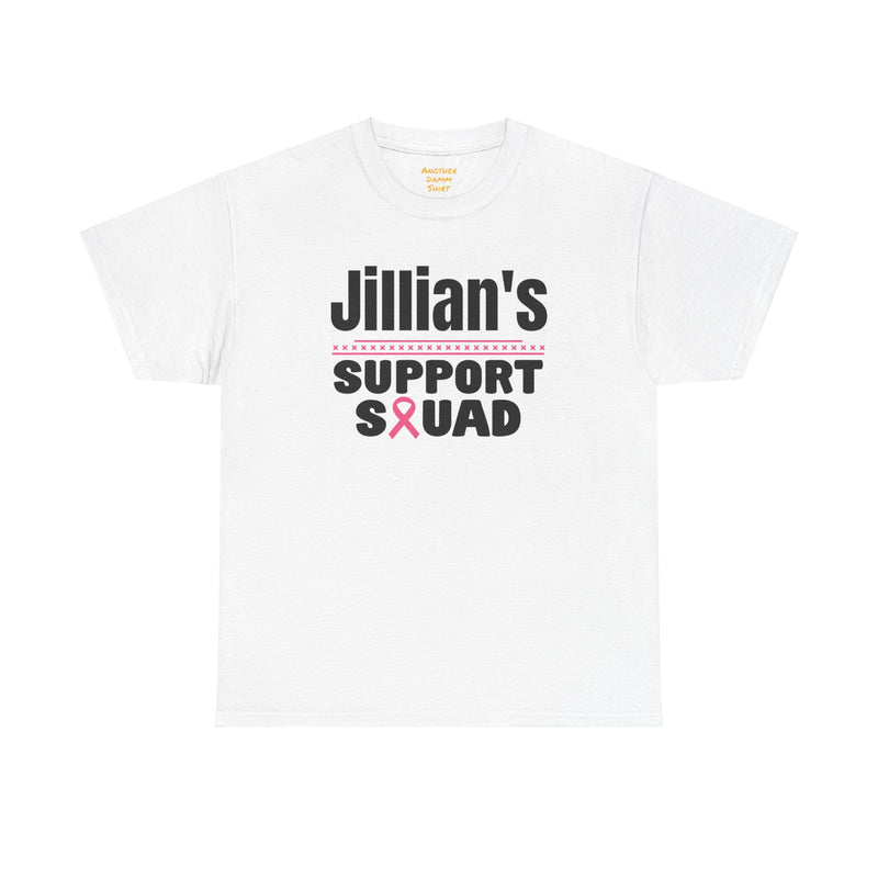 Personalized by Name cancer SUPPORT SQUAD - Unisex Heavy Cotton Tee | Breast Cancer Awareness, Womens Support, Gift For Her, Family Support