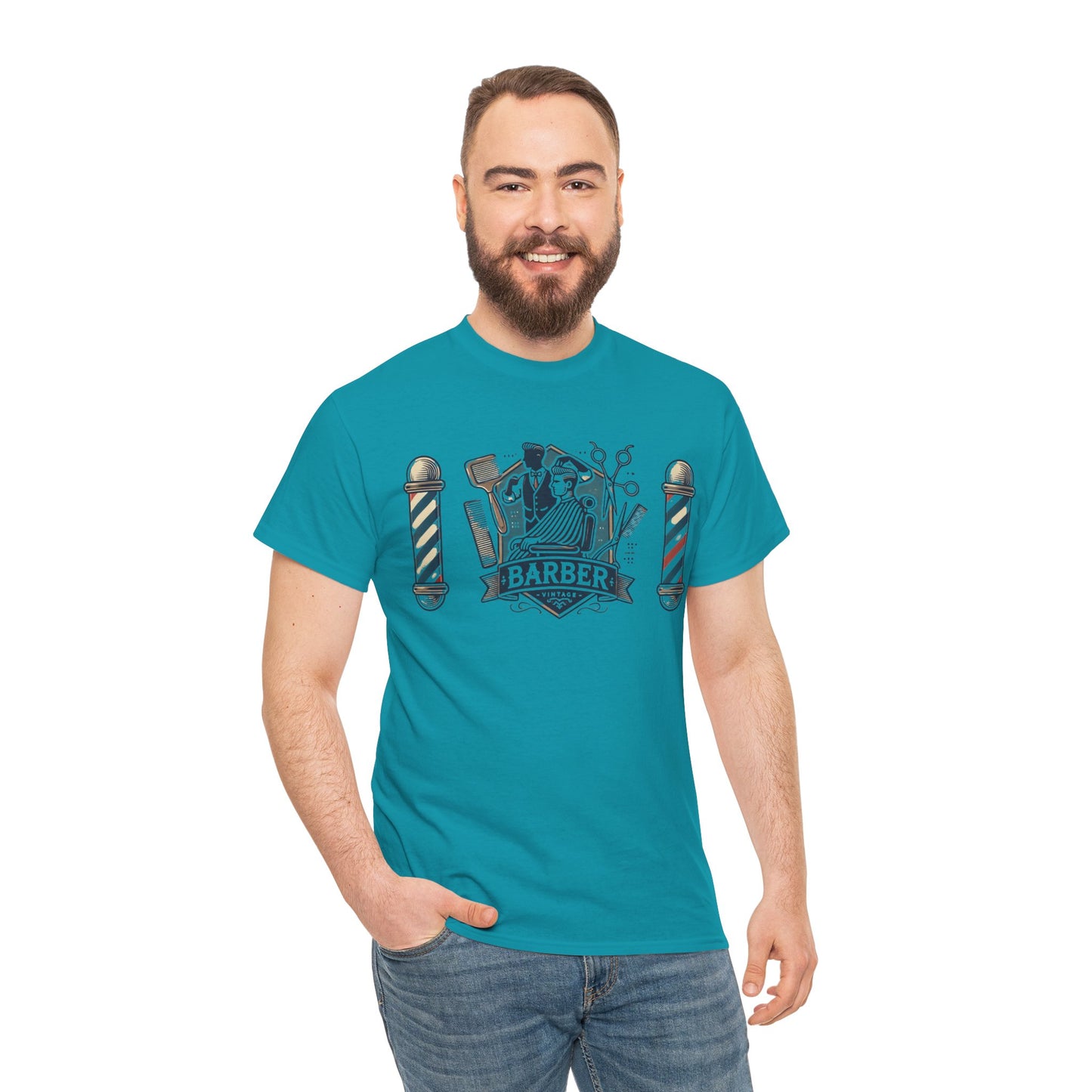 Vintage Barber - Graphic Unisex Heavy Cotton Tee