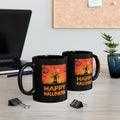 Happy Halloween Tree Monster - Graphic Black Mug (11oz, 15oz)